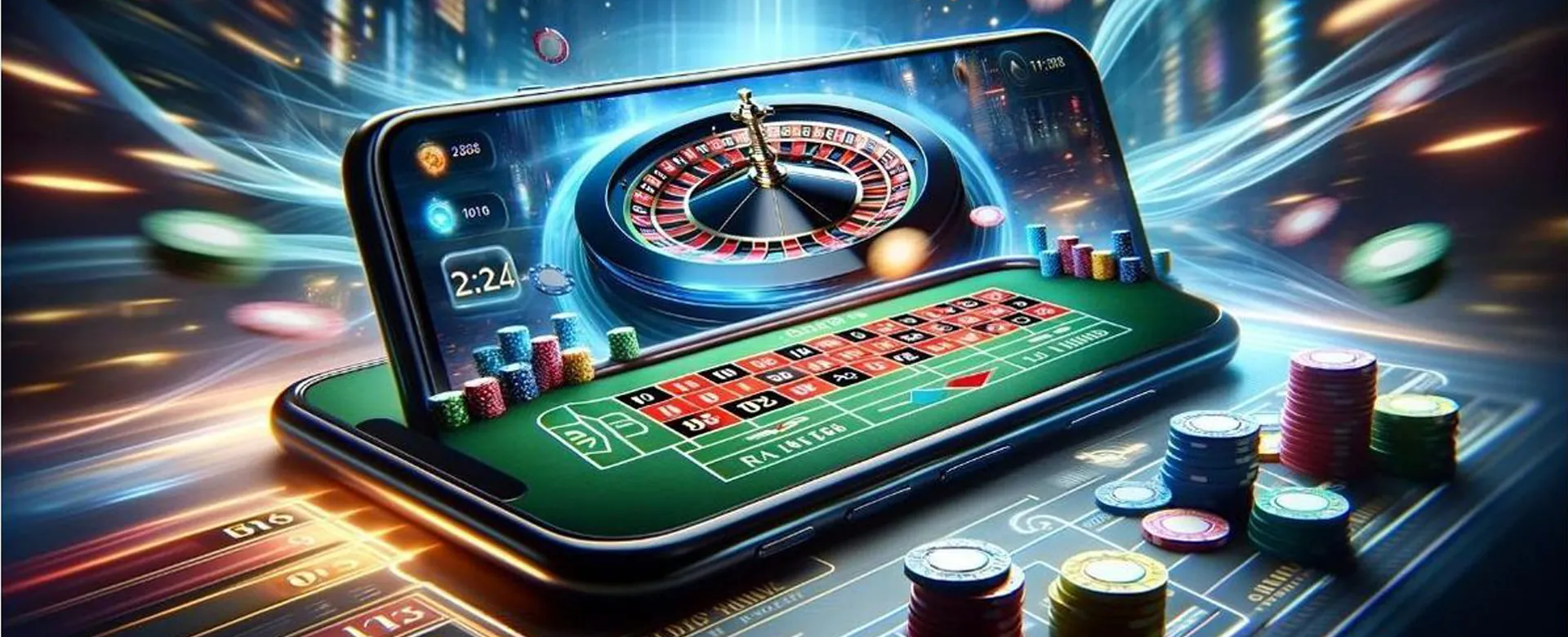 Luxurious online gambling table with golden accents